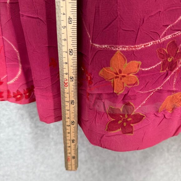 Halmode Plus Womens VTG Floral Maxi Dress Size 22W Pink Crinkle Wide Strap EUC - Picture 12 of 13